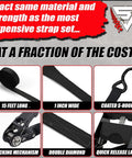 Heavy Duty Ratchet Tie Down Straps 4 Pack, 1 Inch By 15 Feet, 1,823 Pounds Break Strength, With Hooks And Handles, Built For Moving And Securing Cargo, Black