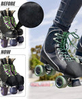 Two Pack Black Artificial Leather Toe Guards For Quad Roller Skates Dope Toe Protectors For Shoes Scuff Shield Easy Slip On