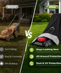 Badass Heavy Duty Waterproof Push Lawn Mower Cover Universal Fit With Double Stitched 600D Oxford Cloth protects against rust and dirt.