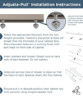 Adjusta-Pull installation instructions with visual guide for fastening Champagne Bronze Go-To Cabinet Drawer Pulls.
