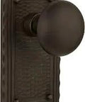 Craftsman Plate With New York Knob Double Dummy In Oil Rubbed Bronze For Interior Doors Push Pull Style Door Hardware Vintage Look