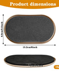 Product dimensions of Heavy Duty Oval Furniture Sliders Complete Set Of 16 Smooth Glide Pads for Carpet and Hardwood Floors.