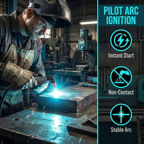 Wsd60 Plasma Cutter Torch Gun Features A Rock Solid 23 Foot Cable And High Frequency Pilot Arc for non-contact ignition and stable arc.