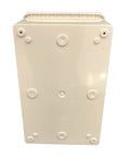 Heavy Duty NEMA 4X Plastic Electrical Enclosure 12 By 8 Inch Light Gray Bottom view with mounting points visible.