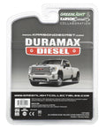 Back packaging of GMC Sierra 3500HD Denali Dually Diecast Truck 1/64 Scale Sick White Frost Exclusive Karson Diecast Limited Edition