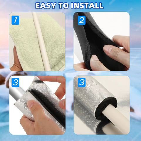 12 Pack Pipe Insulation Foam Tubes For 3/4 Inch Pipes With Pre-Slit Duct Wrap And Aluminum Foil installation steps