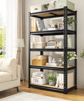 Two Pack Beefy 5 Tier Storage Shelves For Garage And Home, industrial steel shelving in living room with storage boxes