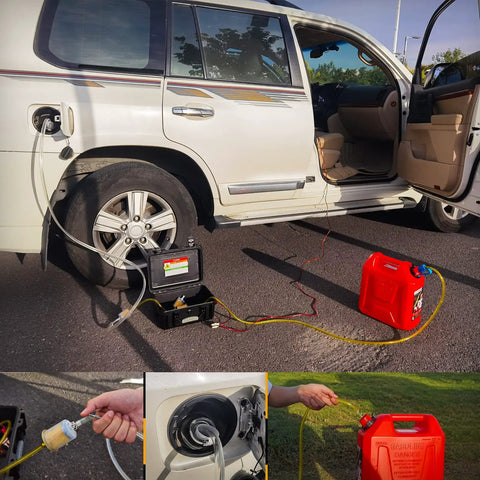 12V Gas And Diesel Fuel Transfer Pump Delivers Up To 30 Gallons Per Hour With A 6-Foot Lift Includes 11.5-Foot Cigarette-Lighter Power Cord