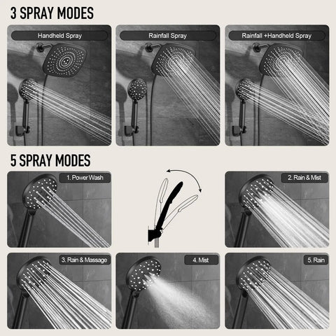 Top Tier 10 Inch Rain Shower Head With Slick Handheld Duo Delivering Heavy Duty High Pressure Kick And Five Smooth Chill Modes For Luxury Bathroom Vibes