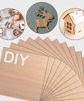 Solid Choice Mahogany Plywood Sheets 12 Pack 12 X 18 X One Eighth Inch flat unfinished boards arranged for crafts and laser engraving.