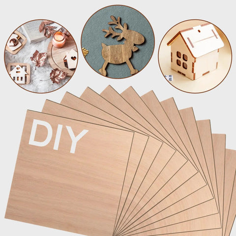 Solid Choice Mahogany Plywood Sheets 12 Pack 12 X 18 X One Eighth Inch flat unfinished boards arranged for crafts and laser engraving.
