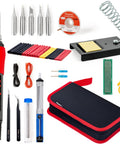 60W Digital Soldering Iron Kit With LED Display 21 In 1 Fast Heating 5 Replaceable Tips Solder Wire Stand Desoldering Pump Wire Stripper For Electronics Repair And Hobby DIY Projects 120V