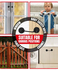 Heavy Duty 6 Inch Cabin Hook And Eye Latch With Safety Buckle, Black Privacy Latch installed on gates, cabinets, safety gates