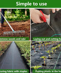 Steps to use Heavy Duty Garden Weed Barrier Fabric 3ft By 100ft Landscape Ground Cloth with Superior Permeability for weed control