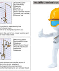 Installation instructions for Antique Brass Shower System With 8 Inch Rainfall Head And Handheld Spray, 2 Cross Handles
