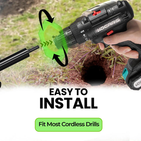 Auger Drill Bit For Planting 4 X 12 Inch Garden Spiral Hole Planter used with cordless drill for easy hole digging.
