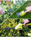Using Cordless Grass Shear And Hedge Trimmer 2 In 1 Handheld Yard Tool With Pruning Scissors, 7.2V Rechargeable Lithium Ion Battery