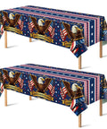 4th Of July Tablecloth 250th Anniversary Patriotic American Flag Design Two Pack For Memorial Day Outdoor Home Patio Decor USA Party Supplies Weatherproof Durable Easy Clean Outdoor Party Essentials For Grilling And Gatherings