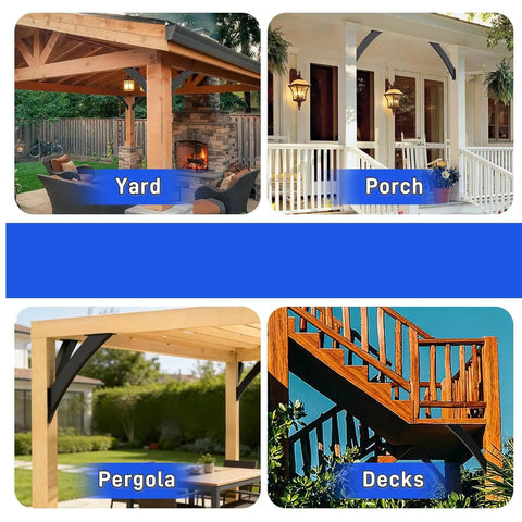Tough As Nails Heavy Duty 45 Degree Steel Angle Brackets For Pergolas And Gazebos Wood Beam Support Hardware With Mounting Screws Ideal For Patios Tree Houses Cabins And Outdoor Structures