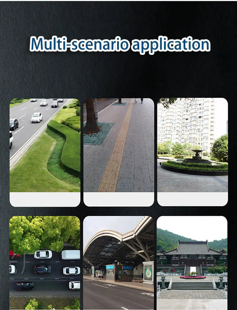 Multi-scenario applications for manhole covers including roads, walkways, and landscaped areas.