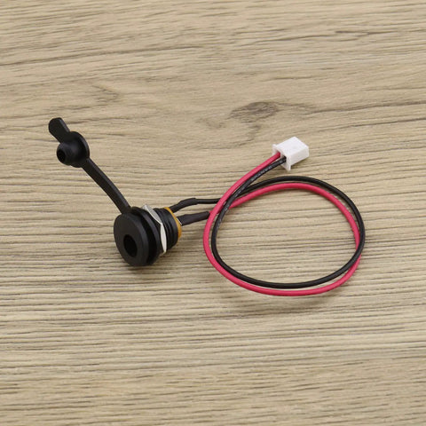 Two Piece Electric Bike Charging Port Replacement For E Bike And Scooter With DC 5.5x2.1mm Hole Waterproof Dust Cap Durable Plastic And Metal Build Includes 6.3 Inch Cable Length Easy Install No Fuss Plug And Play