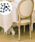 Blue 16-Piece Furniture Glides Chair Leg Floor Protectors With PTFE And Iron Core on wooden chair legs