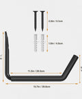 Heavy Duty Garage Storage Hooks 120 Lb Capacity Wall Mounted Rack for Kayaks Ladders Bikes Snowboards, dimensions shown
