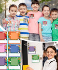 Kids Photo Nameplates For Desk Self Adhesive Name Tags With Photo Space 48 Pieces In 6 Cool Animal Themed Styles in use
