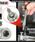 Dual Drive 1/4-Inch Ratchet And 1/4-Inch Bit Holder, 72-Tooth Micro Ratchet with magnetic hex bit in action