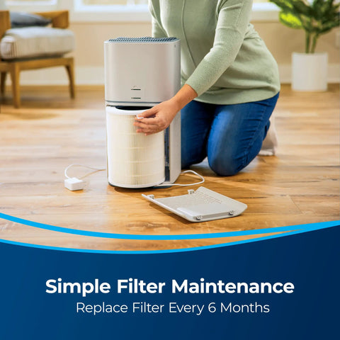 Person replacing Air180 And Air180 Max Replacement Filter Genuine OEM Part Medical Grade HEPA Filter in air purifier
