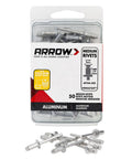 Medium Aluminum 3/16-Inch Rivets 50 Pack For DIY Sheet Metal Projects, Gutters, Auto Repairs, Easy To Install Pop Rivets