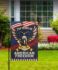 250th Anniversary USA Garden Flag Outdoor Double Sided Totally Patriotic Banner 12 X 18 Inch Eagle Stars And Stripes Design