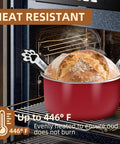 Silicone Bread Sling For Dutch Oven Two Pack Fits 4 To 7 Qt Round Ovens Heat Resistant 0.7mm Nonstick Baking Mat With Handles in use