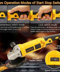 Beast 5 Inch Angle Grinder with 10 Amp 1280W Motor, variable speed control, paddle switch, lock-on, for metal cutting and polishing