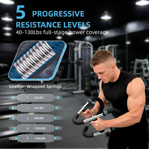 Rock Solid Adjustable Twister Arm Exerciser Spring Loaded Bar For Killer Forearm Tricep And Chest Gains Portable Home Gym Flex Equipment For Dedicated Lifters And Hardcore Daily Pump Routines