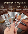 Leather Corner Punch Set With Double Sided Mallet Five Popular Sizes Leather Corner Cutters for DIY leather projects, close-up view.