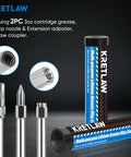 KRETLAW mini grease gun 3000 PSI with 12-inch flex hose and dual 3oz grease cartridges for automotive/marine