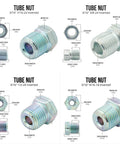 Copper Nickel Brake Line Replacement Kit 3/16 x 25 ft with Inverted Flare Fittings tube nut details