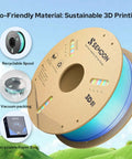 Triple Color Gradient Silk PLA Filament 1.75mm For Ender 3 V2 And More, 1Kg Spool, Red Blue Green, eco-friendly packaging