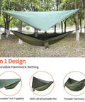 All In One Camping Hammock With Mosquito Net And Rain Fly Tarp Portable Nylon Parachute Hammock Set in forest