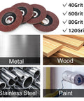 LotFancy 20-pack flap discs for angle grinder, 4.5 x 7/8 in, aluminum oxide Type 27, 40/60/80/120 grit for metal and wood