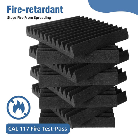 Killer 50 Pack Sound Proof Foam Panels For Walls With Sticky Peel And Stick Mount 12X12X2 Inch Acoustic Tiles stacked fire-retardant foam