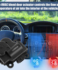 604-108 HVAC Heater Blend Door Actuator Replacement For Chevy Impala 2004-2013 shown with car interior