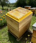 Top Bee Feeder For 10 Frame Hives With Dry And Wet Separation on wooden hive, large capacity, anti drowning, 19.7 by 16.1 inch fit