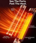 Cozy Up Your Patio With This 1500W Infrared Outdoor Heater With Remote 60 Degree Oscillation 9 Heat Levels 9 Hour Timer