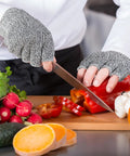 Two Pair Cut Resistant Half Finger Gloves For Home Use Gray And Black, Durable Finger Protection For Kitchen, DIY, Crafts