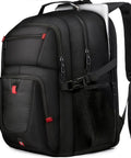 Go To Extra Large Travel Laptop Backpack For Men And Women, TSA Airline Approved Carry On Backpack, black with 20 pockets visible