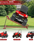 Heavy Duty Lawn Mower Lift Jack for Riding Mowers Zero Turn Mowers and Garden Tractors, lifting a mower, 880 lbs capacity