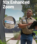 Hefty Wired Doorbell With Retinal 4K Wide Angle Lens And Sharp Night Vision Paired With Crystal Clear Two Way Audio, installer checking device.