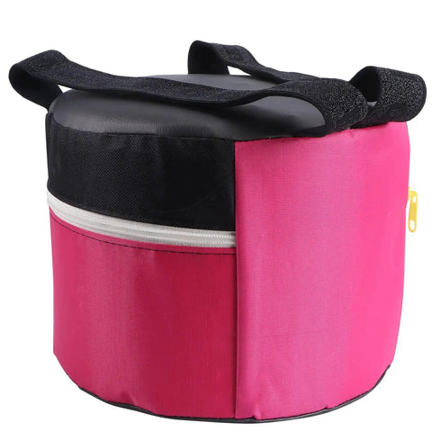 Wearable Garden Workseat Chair Portable Foam Stool With Strap For Hands Free Weeding And Planting Easy To Clean Sit While Work Garden Seat Ergonomic Design For Outdoor Tasks with pink and black fabric